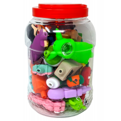 Assorted Designs Silicone Hand Pipes 20ct JAR [NTR20JAR]